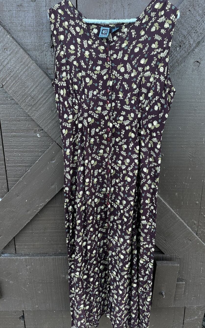 Ecote Urban Outfitters Floral Button Front Maxi Dress Size M 90s Style AS-IS